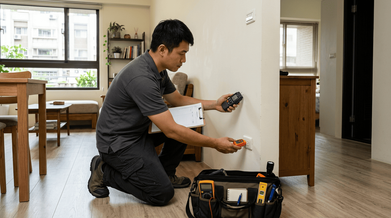 驗屋師逐項檢查所有房屋內部細節