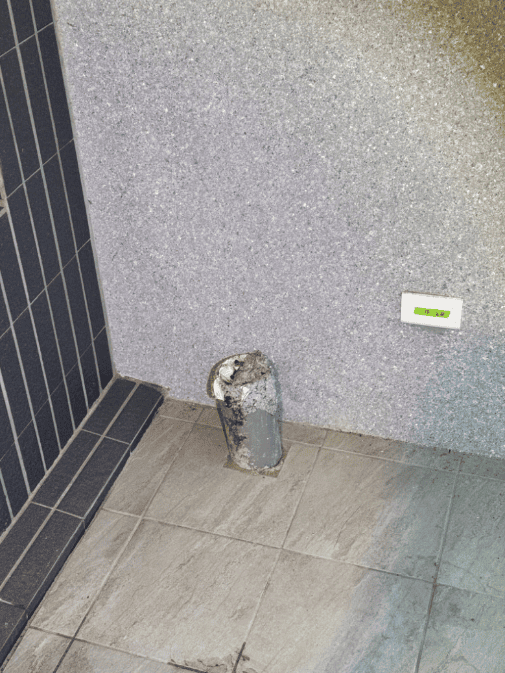 宜蘭縣院里來聚心華廈驗屋 - 全戶地板套管周圍滲水