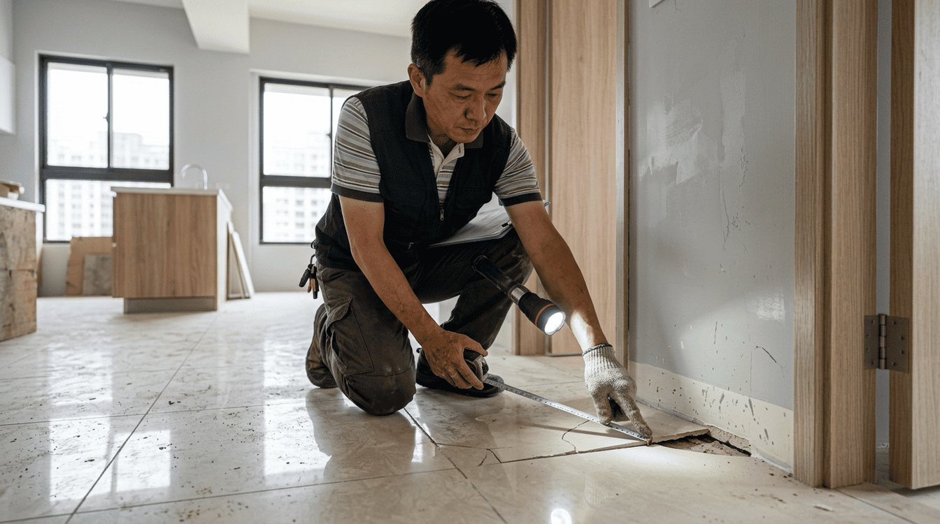 新北驗屋常見缺失，玻璃刮傷、壁磚填縫缺損、門窗框密合度不佳